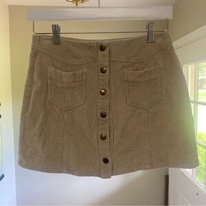 She + Sky Corduroy Cream Skirt- S